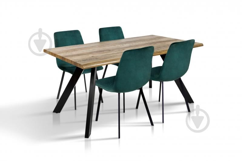 Стіл обідній Мікс Меблі Метрополь 1600x900x760мм натуральний/чорний - фото 2