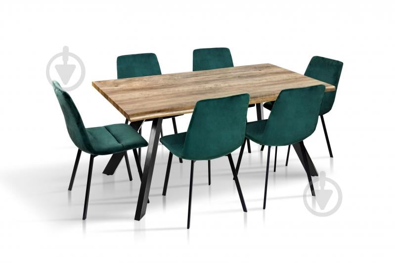 Стіл обідній Мікс Меблі Метрополь 1600x900x760мм натуральний/чорний - фото 5