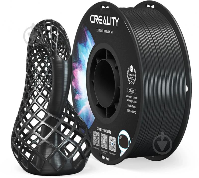 Пластик для 3D-принтера CREALITY ABS Filament 1 кг 1.75 мм чорний (3301020035) - фото 2