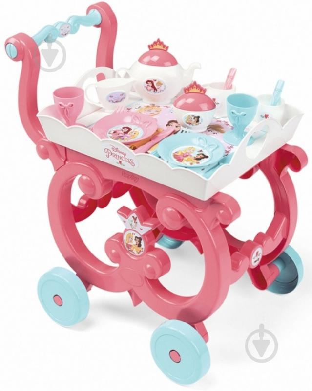 Игровой набор посуды Smoby Disney Princess тележка, поднос и чайный сервиз 310572 - фото 1