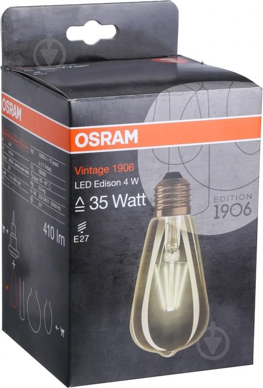 Лампа світлодіодна Osram Edison 1906 4 Вт E27 2700 К 220-240 В жовта 4052899962095 - фото 4