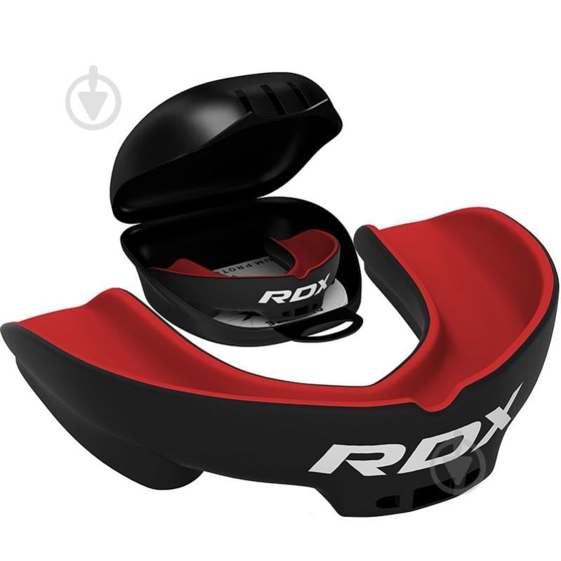 Капа RDX боксерская GGS-3RBA красно-черный - фото 1