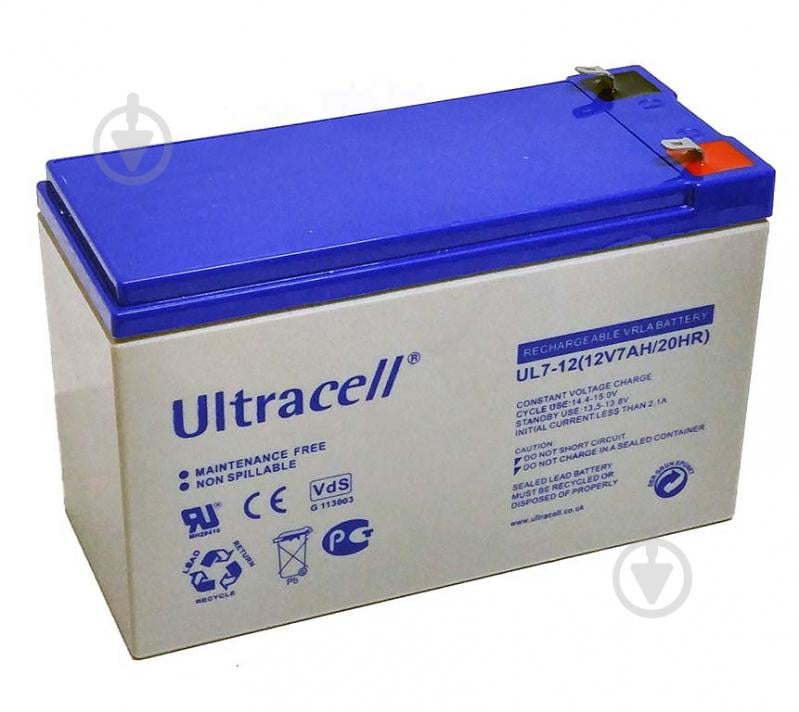 Батарея акумуляторна Ultracell AGM UL7-12 12В 7А-год - фото 3