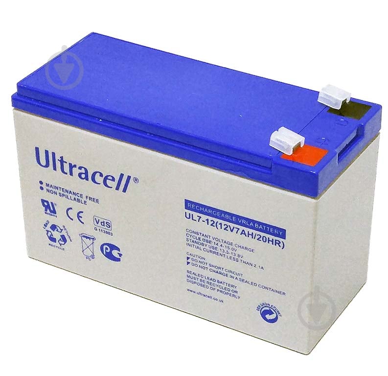 Батарея акумуляторна Ultracell AGM UL7-12 12В 7А-год - фото 2