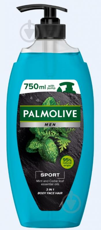 Гель-шампунь Palmolive для мужчин Спорт Эфирные масла Мяти и листьев Кедра 750 мл - фото 1