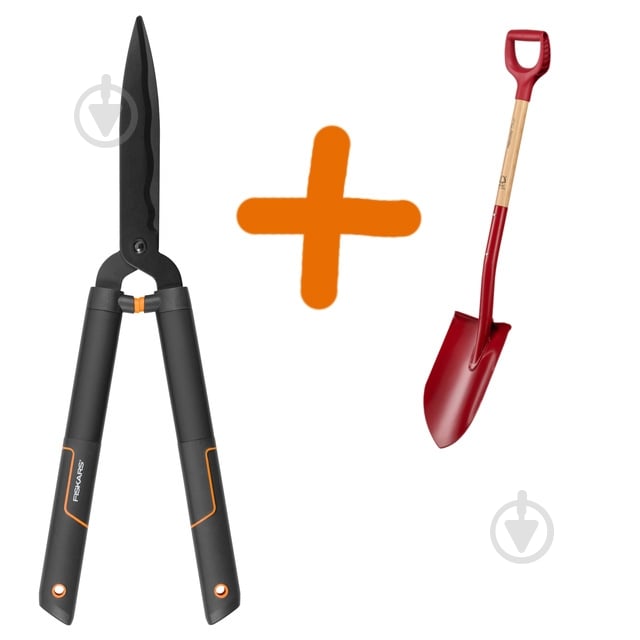 Набір садового інструменту Fiskars Ножиці для кущів + лопата SingleStep HS22 - фото 1