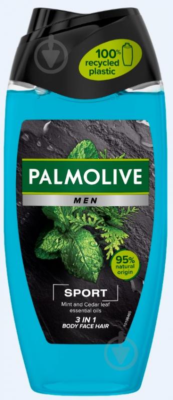 Гель-шампунь Palmolive для чоловіків Спорт Ефірні олії М'яти та листів Кедра 250 мл - фото 1