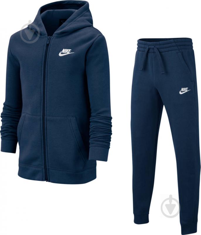 Спортивный костюм Nike B NSW TRK SUIT CORE BF BV3634-410 р. M темно-синий - фото 1