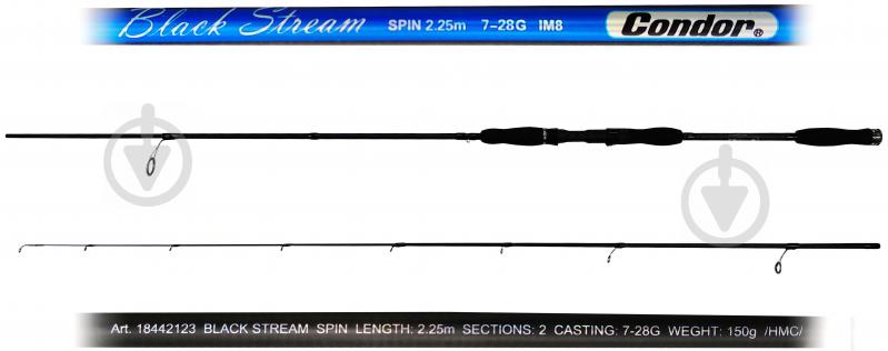 Спиннинговое удилище Condor Black Stream, тест 7-28 г, карбон IМ8 - фото 1
