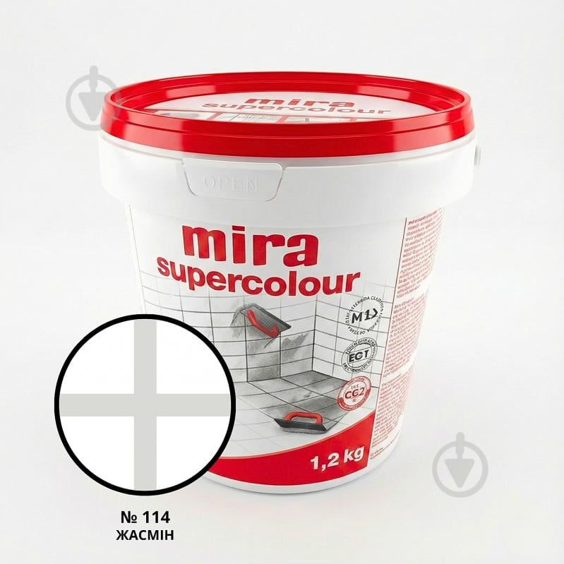 Затирка для плитки Mira Supercolour 114 1.2 кг жасмин - фото 1 Затирка для плитки Mira Supercolour 114 1.2 кг жасмин - фото 1