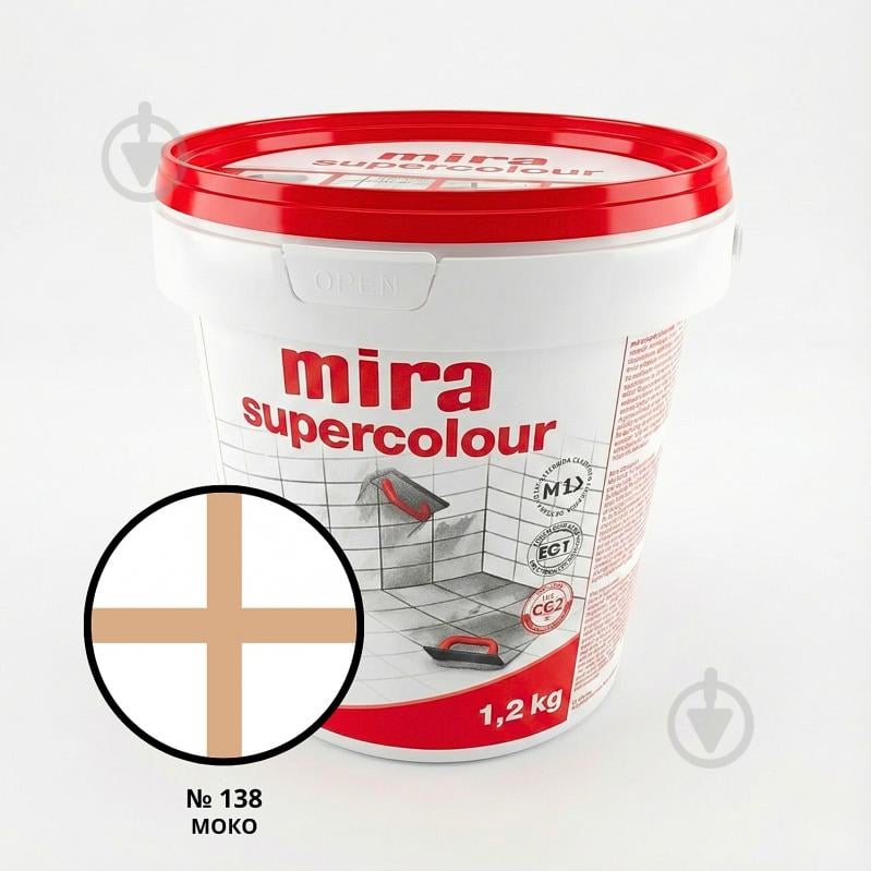 Затирка для плитки Mira Supercolour 138 1.2 кг коричневый - фото 2