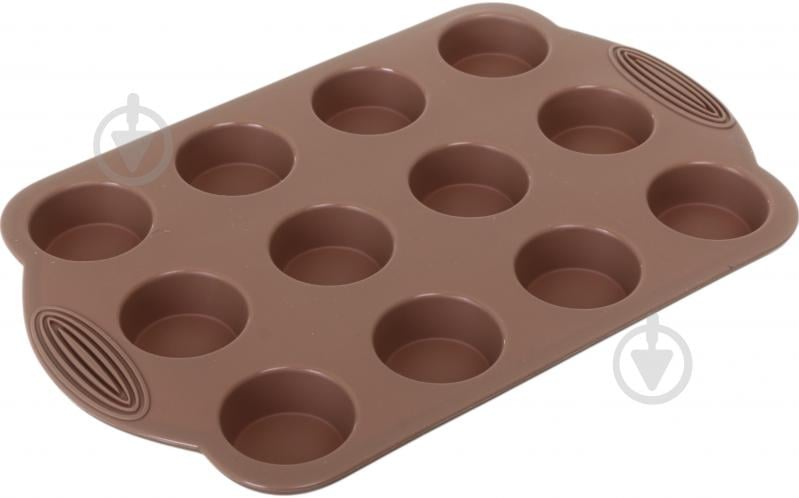 Форма для випікання кексу Smart Kitchen by Flamberg на 12 шт. Peach&Brown 30х19.5х2.8 см коричневий - фото 1 Форма для випікання кексу Smart Kitchen by Flamberg на 12 шт. Peach&Brown 30х19.5х2.8 см коричневий - фото 1
