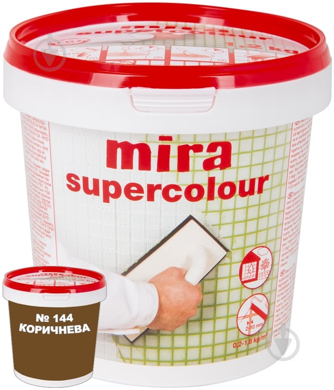 Затирка для плитки Mira Supercolour 144 1.2 кг коричневый - фото 1