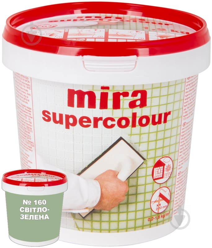 Затірка для плитки Mira Supercolour 160 1.2 кг світло-зелений - фото 1