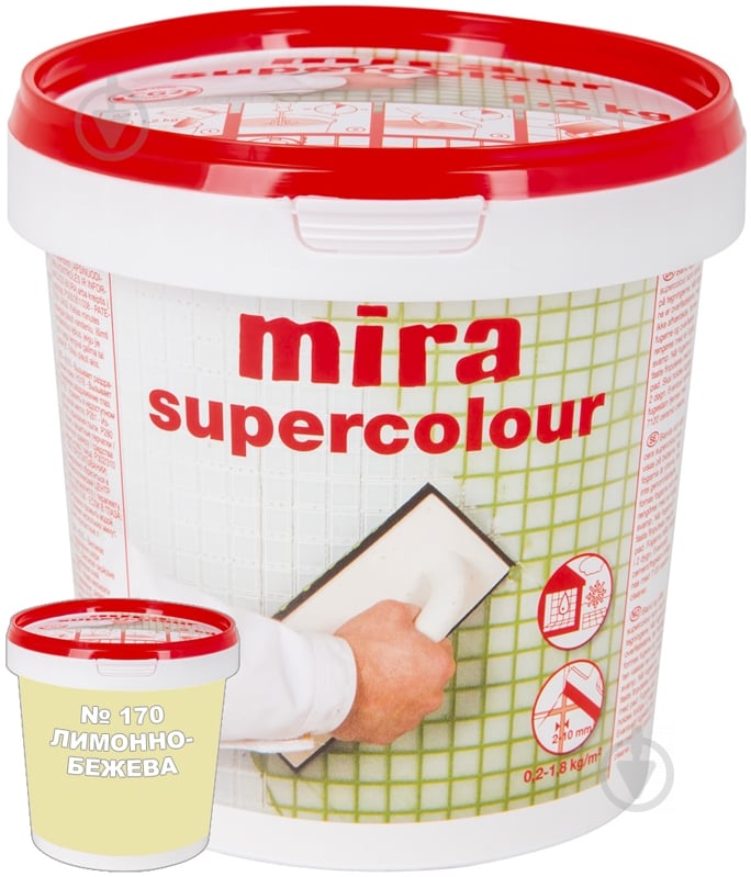 Затирка для плитки Mira Supercolour 170 1.2 кг лимонно-бежевый - фото 1