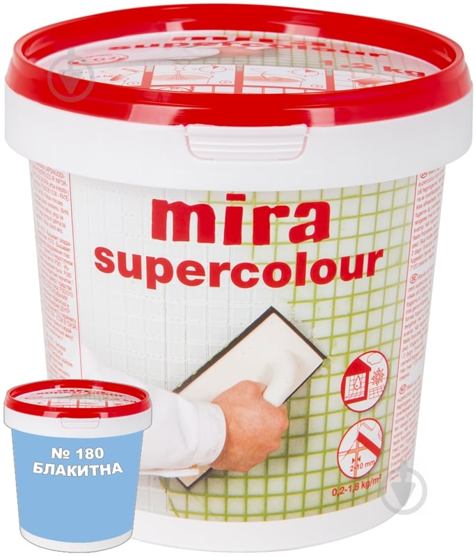 Затирка для плитки Mira Supercolour 180 1.2 кг голубой - фото 1