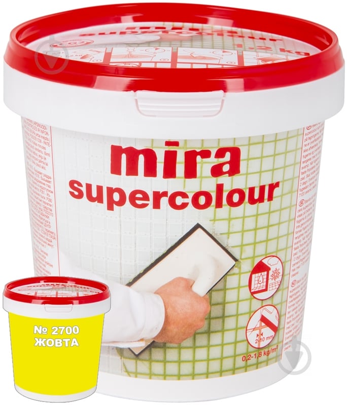 Затирка для плитки Mira Supercolour 2700 1.2 кг желтый - фото 1