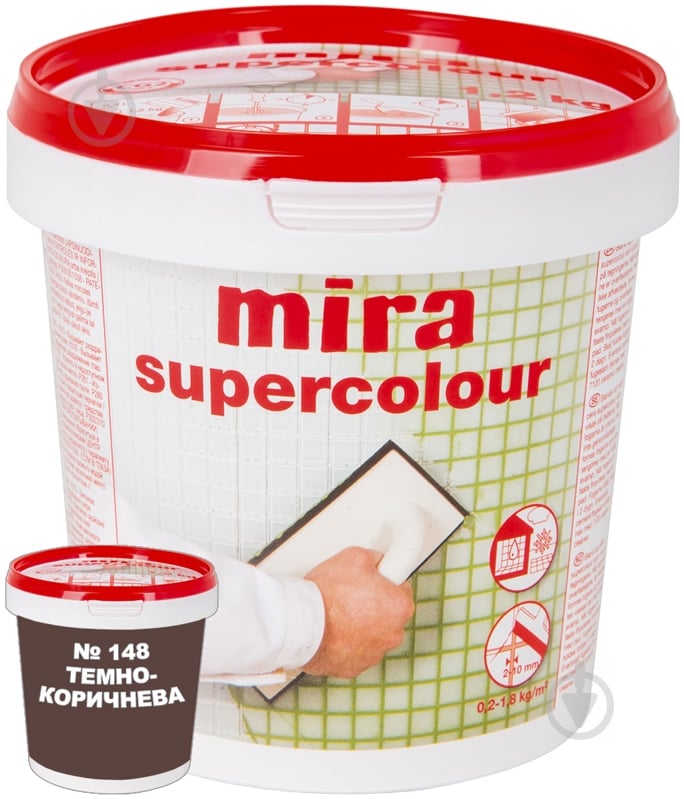 Затірка для плитки Mira Supercolour 148 1.2 кг темно-коричневий - фото 1