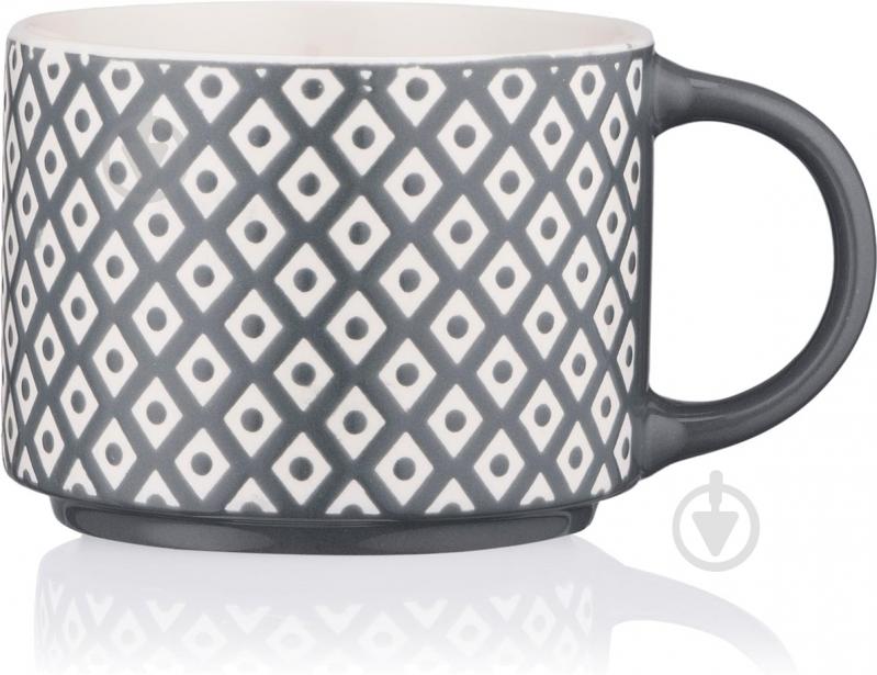 Чашка Ardesto Weaving E 330 мл біло-чорна AR3473E - фото 5