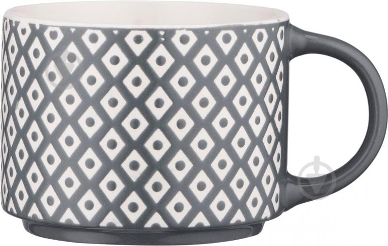Чашка Ardesto Weaving E 330 мл біло-чорна AR3473E - фото 1