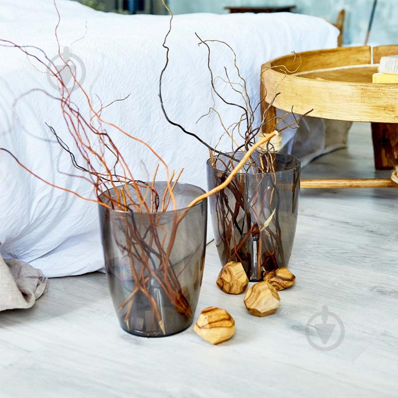 Горшок для орхидей Алеана Орхидея 20х24 см круглый 5 л коричневый с прозрачным (115021) - фото 2