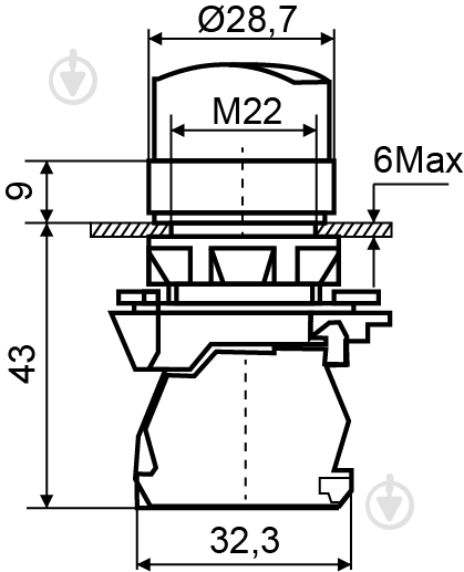 Кнопка Аско-Укрем TB5-AK124M5 A0140010166 - фото 5