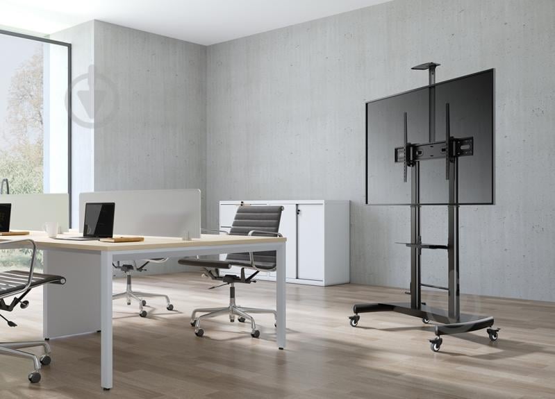 Мобильная подставка Gembird TVS-100T-02 с регулировкой высоты и колесиками наклонные 60"-100" черный - фото 12 Мобильная подставка Gembird TVS-100T-02 с регулировкой высоты и колесиками наклонные 60"-100" черный - фото 12