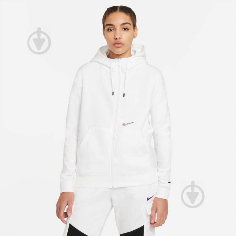 Джемпер Nike W NSW ESSNTL FZ HOODIE PRNT DJ4120-100 р. XS белый - фото 1