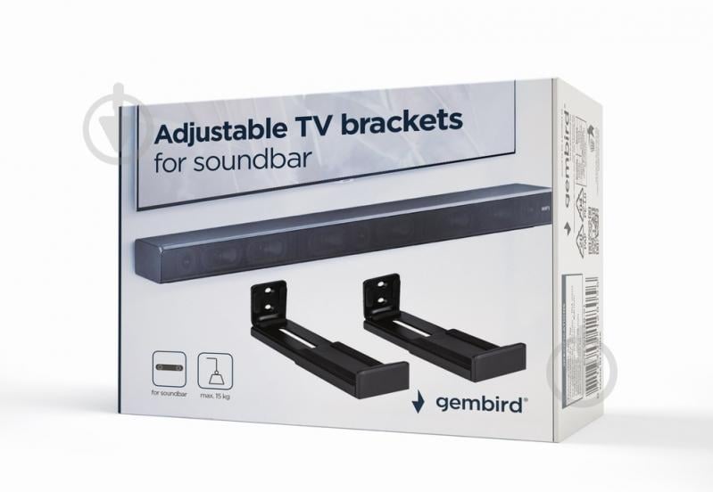 Кронштейн Gembird WM-SB-01 для саундбара раздвижной черный - фото 11 Кронштейн Gembird WM-SB-01 для саундбара раздвижной черный - фото 11
