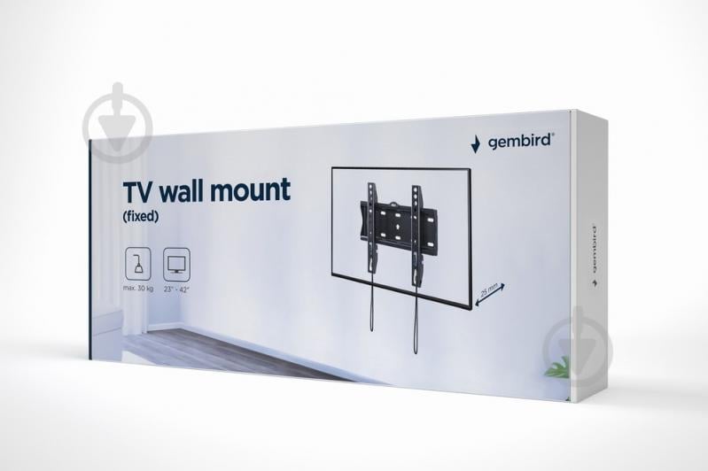 Кронштейн настенный Gembird WM-42F-01 фиксированные 23"-42" черный - фото 3