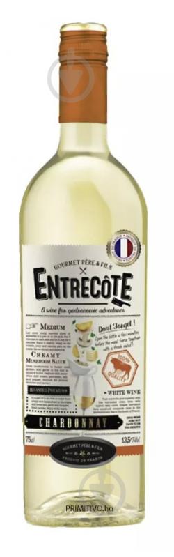 Вино Gourmet Pere & Fils Entrecote Chardonnay сухе біле 0,75 л - фото 1