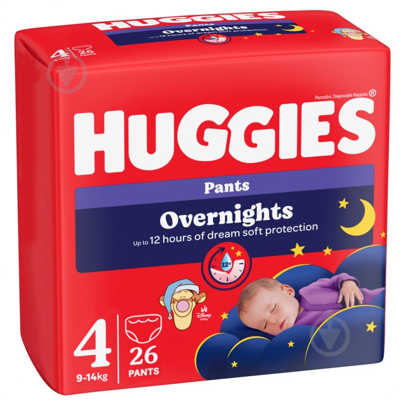 Huggies Подгузники-трусики Overnights Pants 4 9-14 кг 26 шт. - фото 2