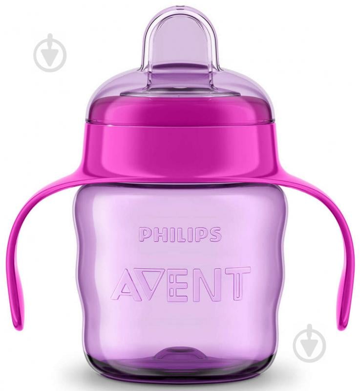 Поильник Philips Avent с мягким носиком розовая 200 мл. 6 мес+ SCF551/03 - фото 1