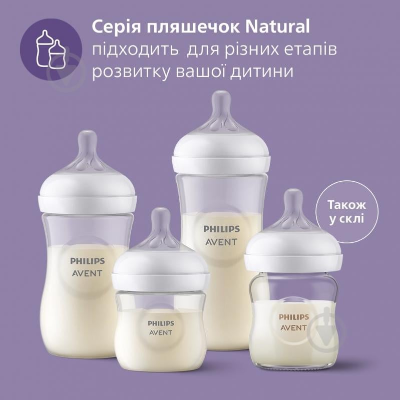 Пляшечка Philips Avent для годування скло Natural 240 мл (SCF053/17) - фото 6