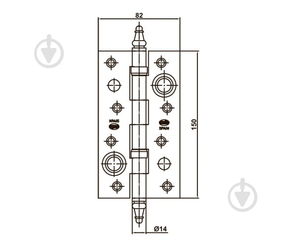 Петля Amig модель 561 противосъемная 150x82x3 мм черный универсальная 1 шт. - фото 2 Петля Amig модель 561 противосъемная 150x82x3 мм черный универсальная 1 шт. - фото 2