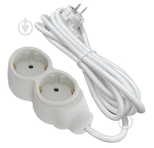 Подовжувач UP! (Underprice) із заземленням 2 гн. білий 3 м - фото 1 Подовжувач UP! (Underprice) із заземленням 2 гн. білий 3 м - фото 1
