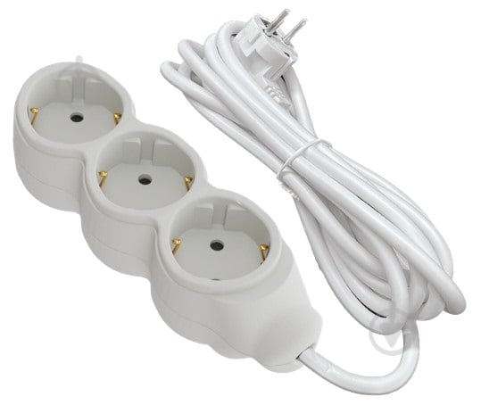 Подовжувач UP! (Underprice) із заземленням 3 гн. білий 3 м - фото 1 Подовжувач UP! (Underprice) із заземленням 3 гн. білий 3 м - фото 1