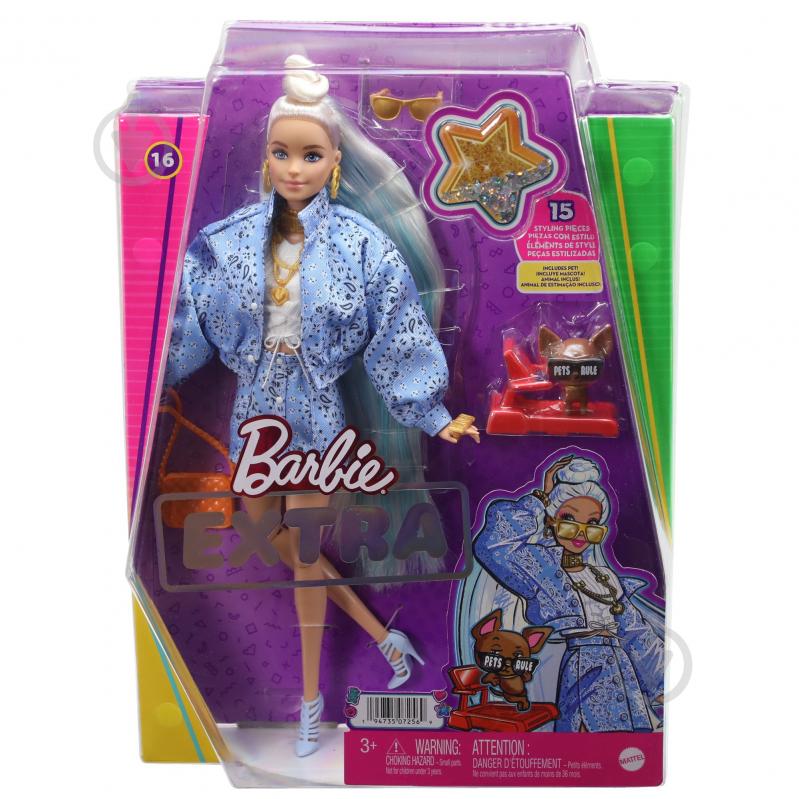 Лялька Barbie "Екстра" білявка з пучком на розпущеному волоссі HHN08 - фото 5