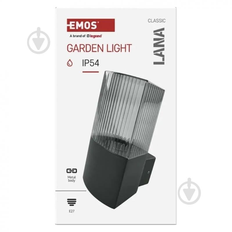 Светильник садовый Emos светодиодный настенный E27 25 Вт IP54 антрацит ZGL010P - фото 13 Светильник садовый Emos светодиодный настенный E27 25 Вт IP54 антрацит ZGL010P - фото 13