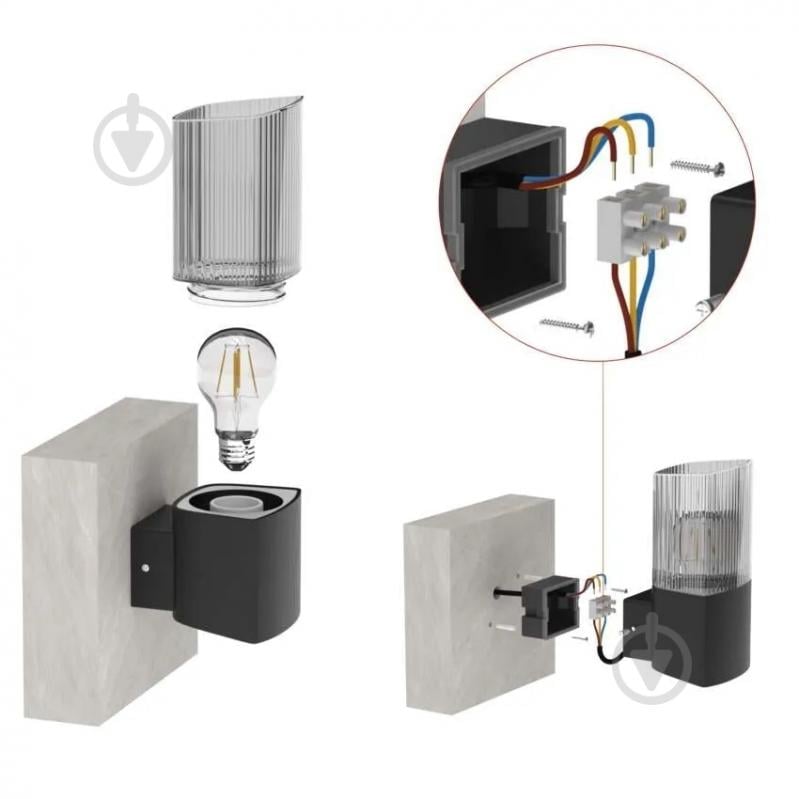 Светильник садовый Emos светодиодный настенный E27 25 Вт IP54 антрацит ZGL010P - фото 19 Светильник садовый Emos светодиодный настенный E27 25 Вт IP54 антрацит ZGL010P - фото 19