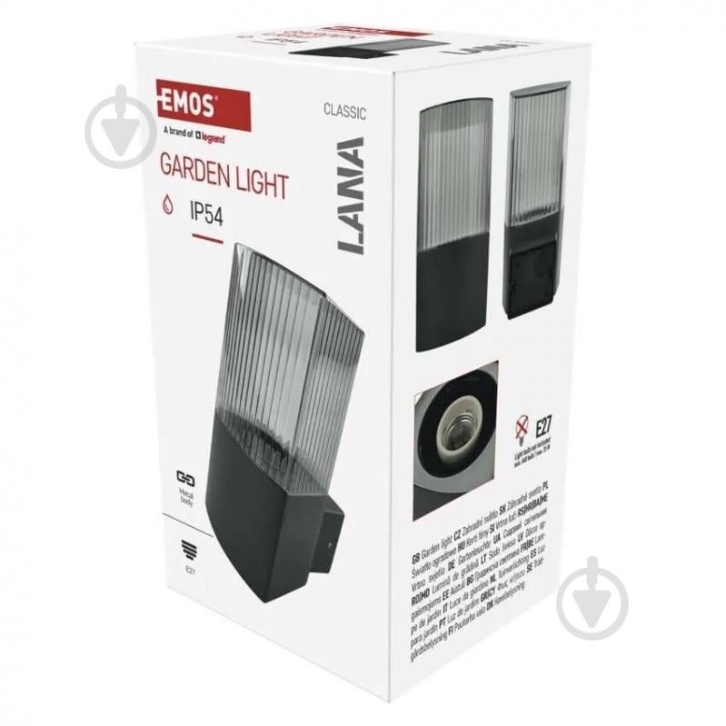 Светильник садовый Emos светодиодный настенный E27 25 Вт IP54 антрацит ZGL010P - фото 8 Светильник садовый Emos светодиодный настенный E27 25 Вт IP54 антрацит ZGL010P - фото 8