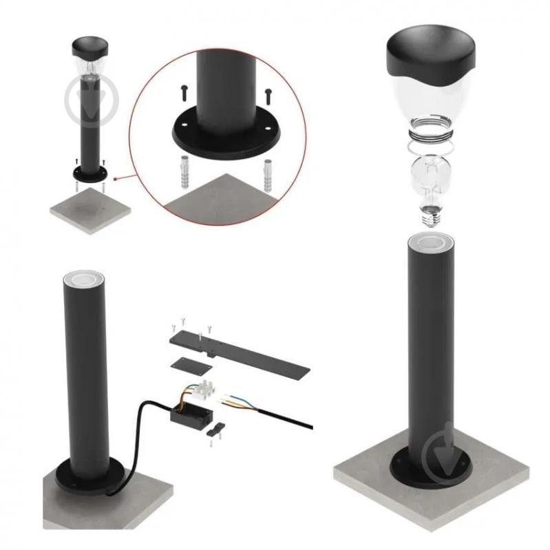 Світильник садовий Emos світлодіодний стовпчастий E27 15 Вт IP44 антрацит ZGA0C0P - фото 19