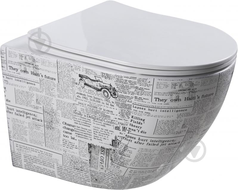 Унитаз подвесной EGO PAPER MARBLE Rimless сиденье Duroplast SLIM soft-close - фото 1 Унитаз подвесной EGO PAPER MARBLE Rimless сиденье Duroplast SLIM soft-close - фото 1