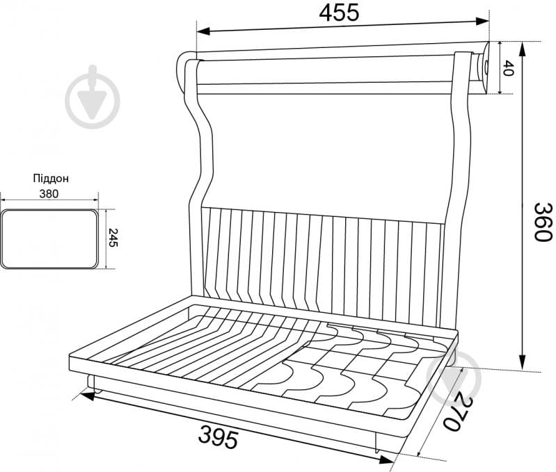 Полка для посуды DC 265х370 мм навесная - фото 2