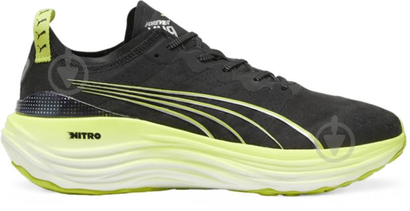 Кроссовки мужские демисезонные Puma FOREVERRUN NITRO 38007301 р.44,5 черно-салатовые - фото 1