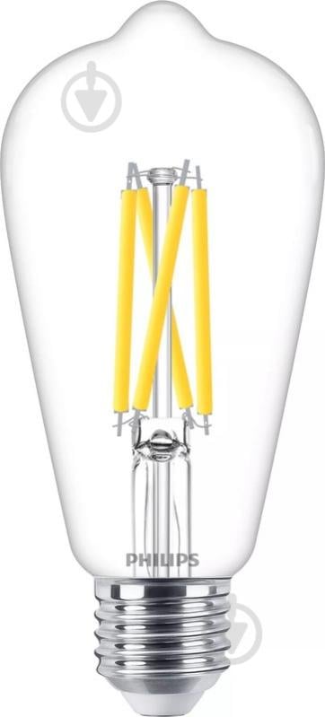 Лампа светодиодная Philips ST64 5,9 Вт E27 2700 К 220 В прозрачная 929003010701 - фото 1