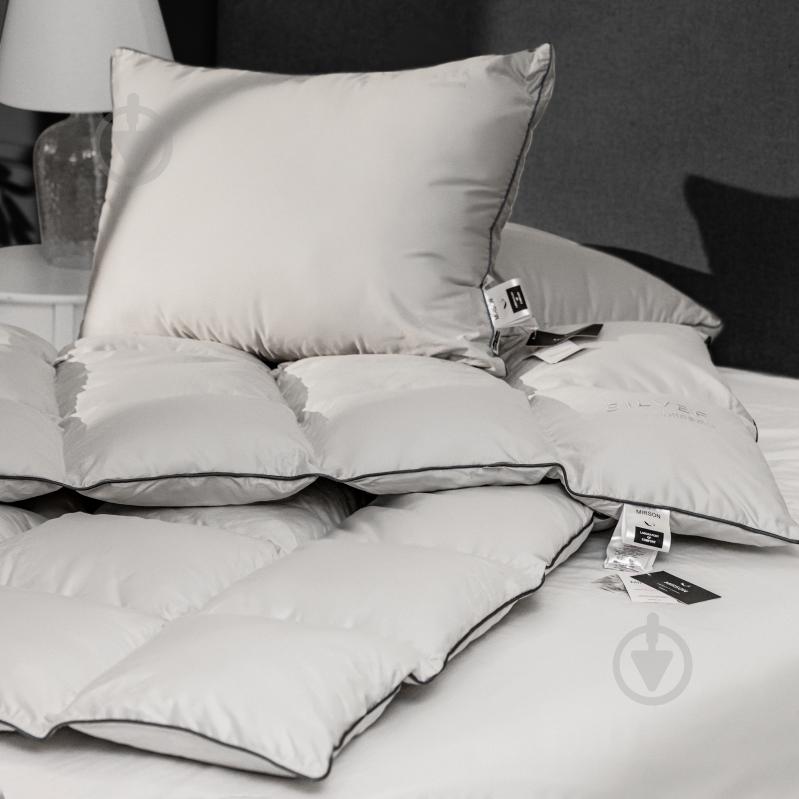 Одеяло пуховое № 065 Silver Cloud демисезон 200x220 см MirSon серебряный - фото 3