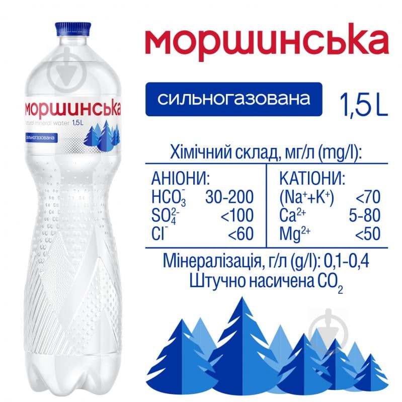 Вода Моршинська сильногазована мінеральна столова 1,5 л - фото 3