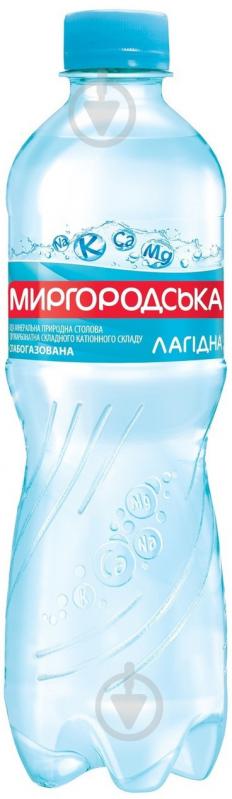 Вода Миргородська Лагідна слабогазована мінеральна столова 0,5 л - фото 1