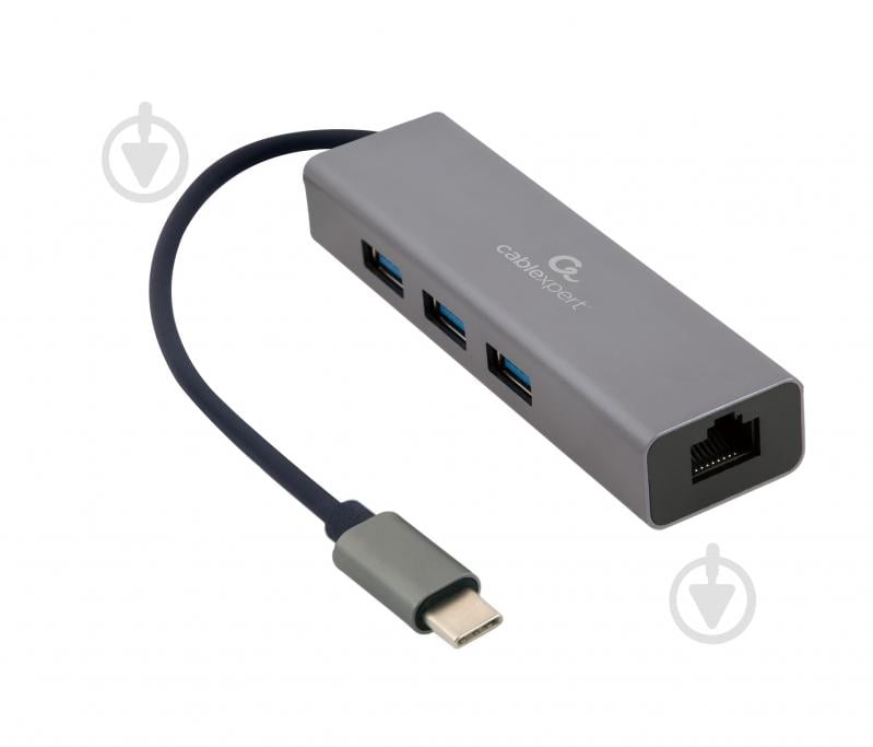 Адаптер Cablexpert A-CMU3-LAN-01 с USB-С на Gigabit Ethernet, 3 Ports USB 3.1 - фото 1